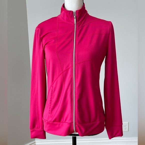 Tail size small zip up jacket in fuchsia bright color workout athleisure casual - Picture 1 of 13
